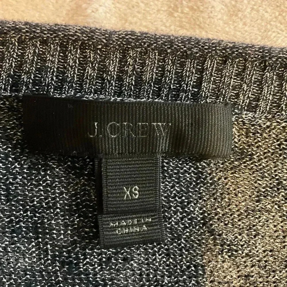 J.Crew Womens Charcoal Gray Thin Long Sleeve Crew Neck Linen Viscose Sweater XS - Picture 2 of 7